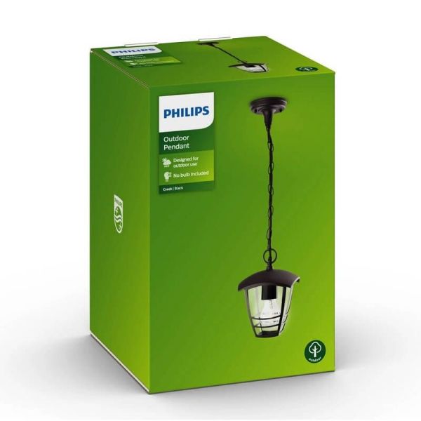 Lámpara de techo exterior CREEK negro 1x60W E27 MyGarden | LeonLeds