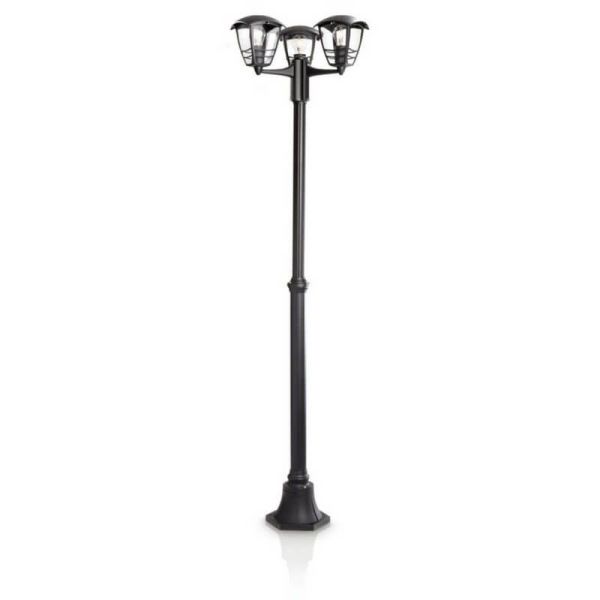 Farol LED exterior clássico CREEK preto 184cm IP44 MyGarden | LeonLeds