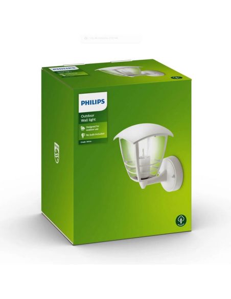 Applique extérieure blanche CREEK 1x60W E27 IP44 MyGarden | LéonLeds