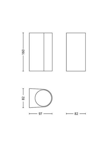 Aplique pared NIGHTINGALE luz arriba/abajo IP44 MyGarden | LeonLeds