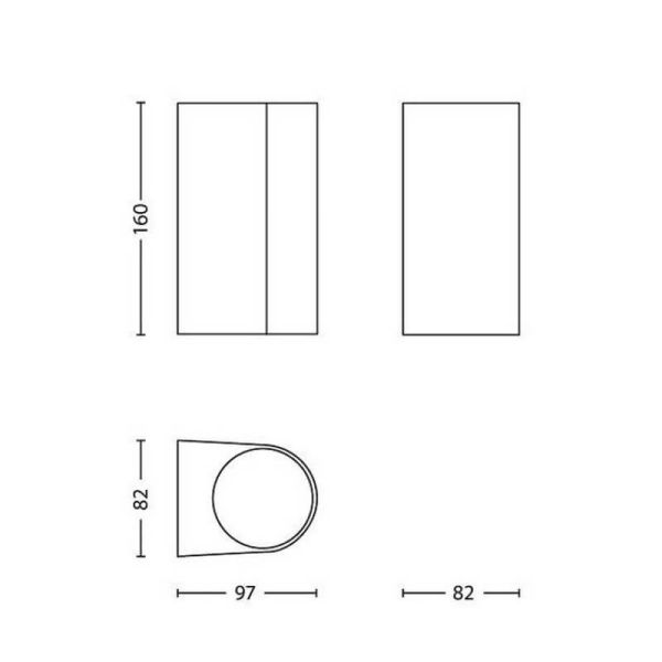 Aplique pared NIGHTINGALE luz arriba/abajo IP44 MyGarden | LeonLeds