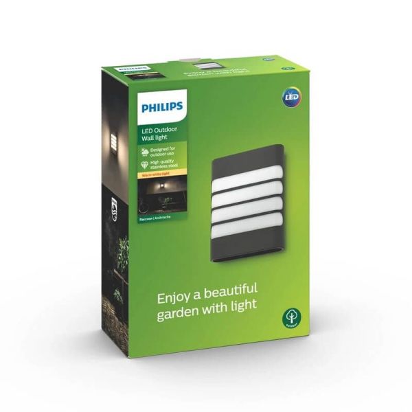 Applique murale LED minimaliste RACCOON anthracite 3000K MyGarden | LéonLeds