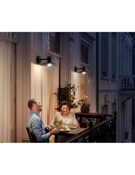 Applique d'extérieur SKUA noire, moderne et simple, MyGarden | LéonLeds