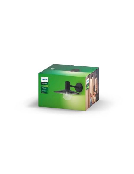 Arandela para exterior SKUA preta moderna e simples MyGarden | LeonLeds