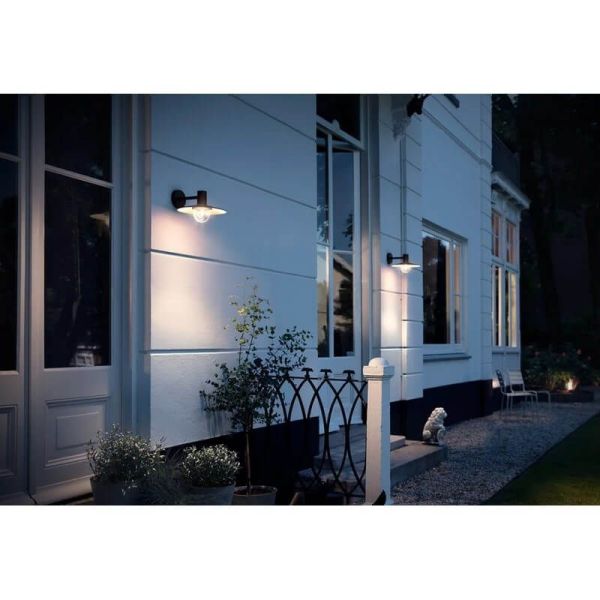 Applique d'extérieur SKUA noire, moderne et simple, MyGarden | LéonLeds