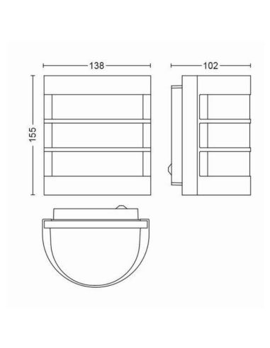 Aplique pared LED cilíndrico CALGARY antracita IP44 MyGarden| LeonLeds