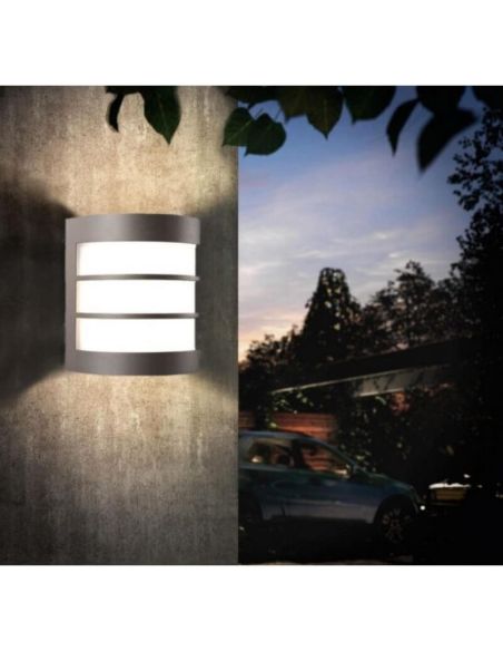 Aplique pared LED cilíndrico CALGARY antracita IP44 MyGarden| LeonLeds