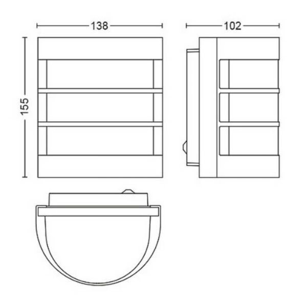Arandela LED para exterior CALGARY com sensor de movimento IP44 | LeonLeds