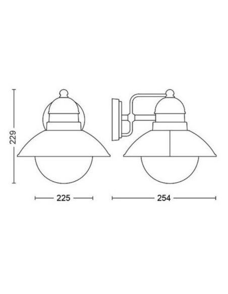 Applique murale d'extérieur vintage DAMAS couleur bronze 1x60W IP44 | LéonLeds