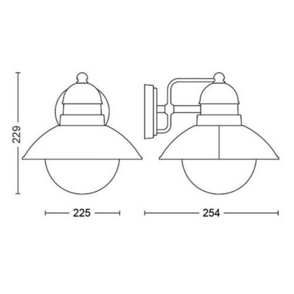 Applique murale d'extérieur vintage DAMAS couleur bronze 1x60W IP44 | LéonLeds