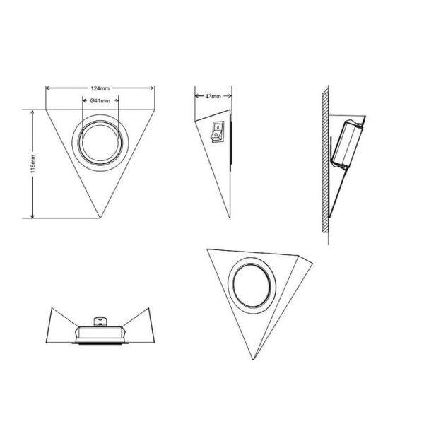 ECCO Luminaire LED pour meuble 3 spots dont 3x3W LED 200Lm | LéonLeds
