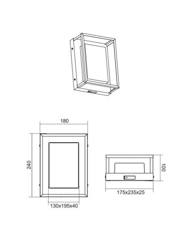 Aplique pared LED WITHAM incl.1x10,5W 1100Lm regulable IP54| LeonLeds