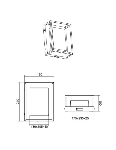 Aplique pared LED WITHAM incl.1x10,5W 1100Lm regulable IP54| LeonLeds