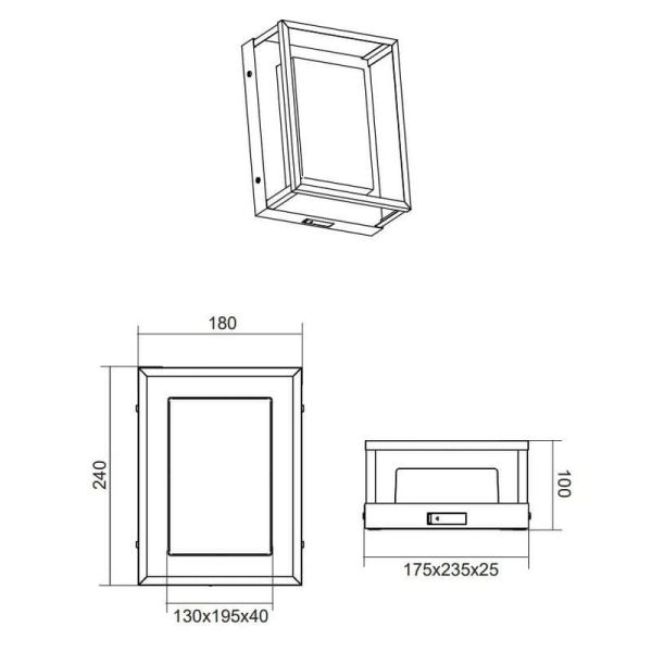 Aplique pared LED WITHAM incl.1x10,5W 1100Lm regulable IP54| LeonLeds