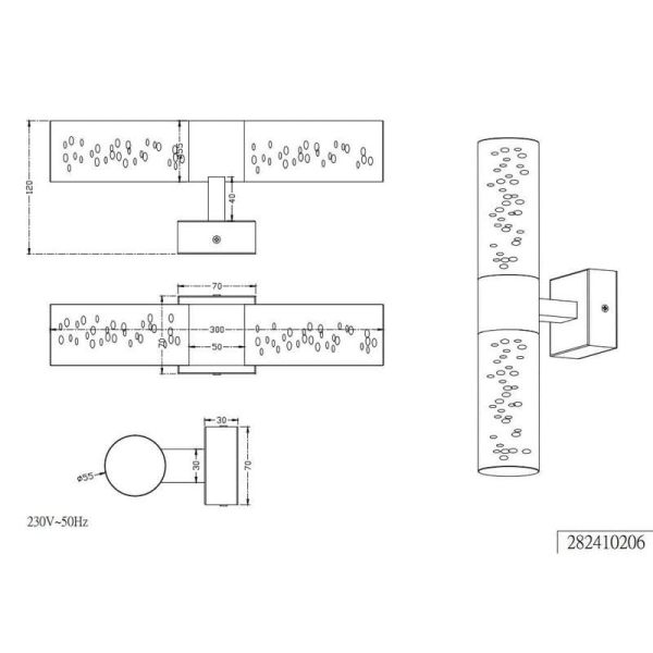 Applique murale LED pour salle de...