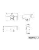 Aplique baño LED RAY 2 luces arriba/abajo incl.2x4W | LeonLeds
