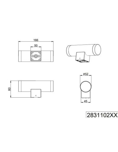 Aplique baño LED RAY 2 luces arriba/abajo incl.2x4W | LeonLeds