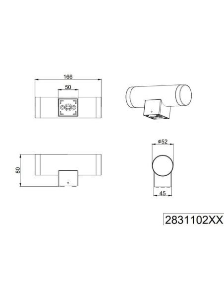 Applique de salle de bains LED RAY 2 lumières haut/bas incl.2x4W | LéonLeds