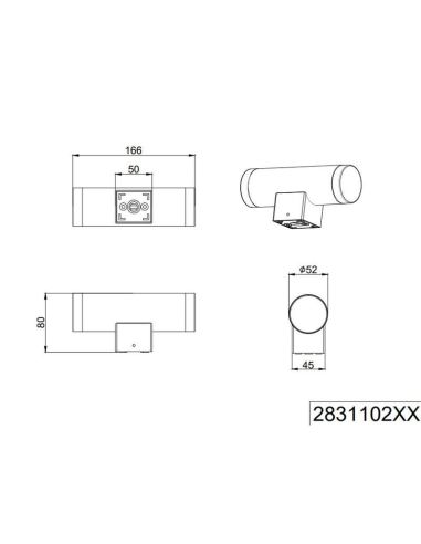 Arandela para banheiro RAY 2 luzes ascendentes e descendentes incl.2x4W LED | LeonLeds