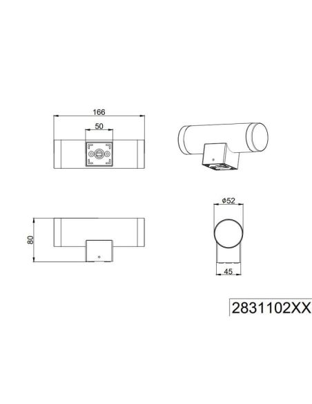 Aplique de baño RAY 2 luces arriba y abajo incl.2x4W LED | LeonLeds