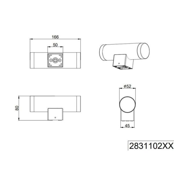 Aplique de baño RAY 2 luces arriba y abajo incl.2x4W LED | LeonLeds