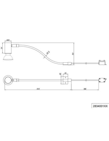 Aplique de baño GIADA Metal y Negro IP44 | LeonLeds