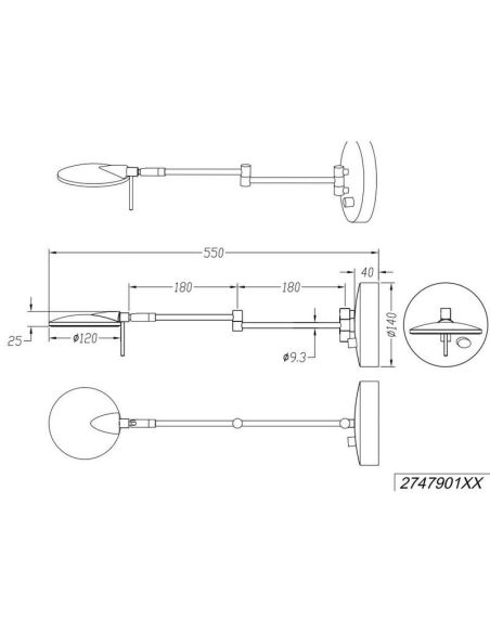 KAZAN Applique LED variateur intégré avec 1x8W IP20 | LéonLeds