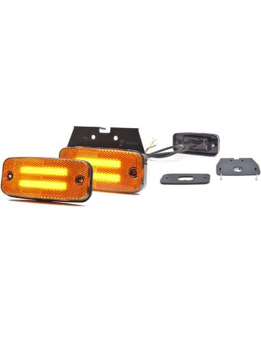 Jauge latérale LED avec 2 lignes néon avec clignotant et réflecteur et support ADR 12V-24V SM1 5 IA 1137 ADR | LéonLeds
