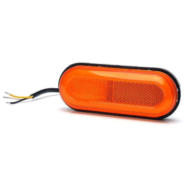 Medidor lateral LED com pisca neon e retrorrefletor com suporte 12V-24V SM1 5 IA ADR 1420 | LeonLeds