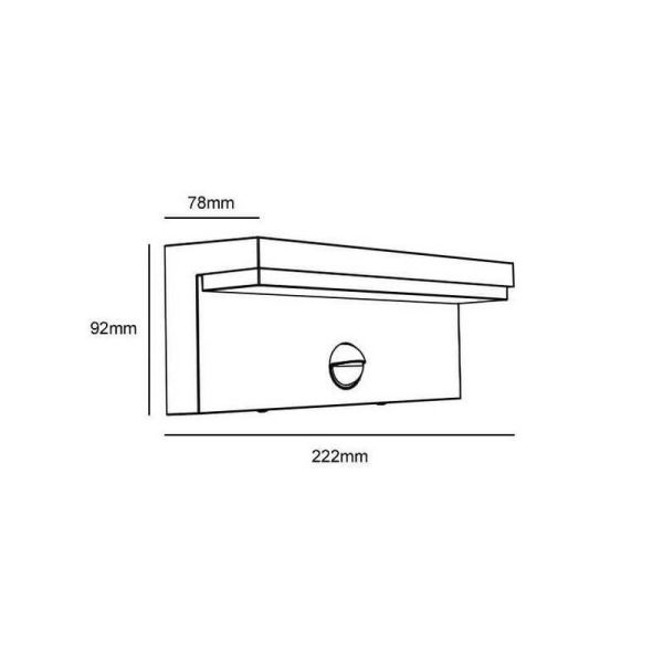 Aplique LED exterior BUSTAN 3.8W sensor movimiento 2700K IP44 | LeonLeds