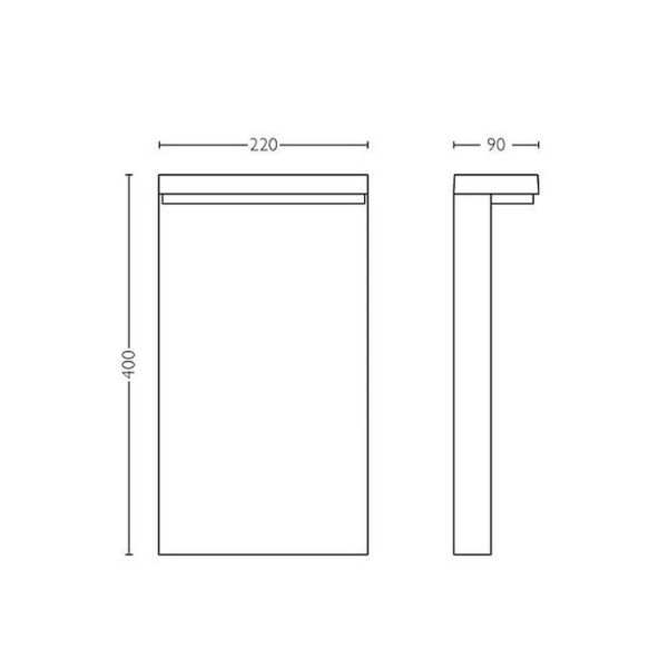 Poste LED exterior BUSTAN 3.8W Luz Cálida 2700K 77cm IP44 Ultra Eficiente