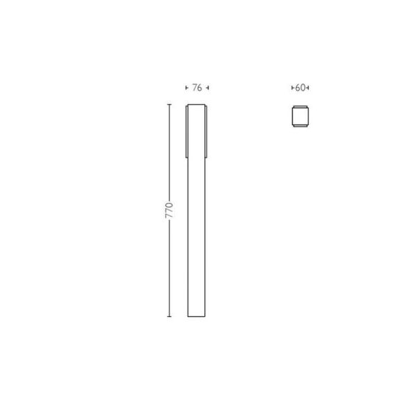 Poteau LED STRATOSPHÈRE 3,8W 2700K 77cm Ultra Performant | LéonLeds