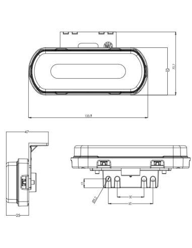 Medidor lateral de LED com pisca e...