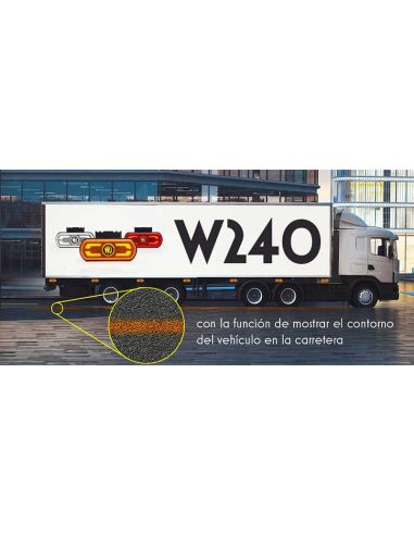 Jauge latérale LED avec clignotants et rétroréflecteur et feu de contour inférieur avec support 12V-24V SM1 IA 02 W240 | LéonLed