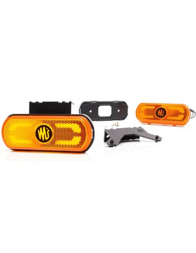 Galibo Lateral LED Was con intermitente Y Catadioptrico y luz de contorno inferior con Soporte 12V-24V SM1 IA 02 W240 | LeonLeds