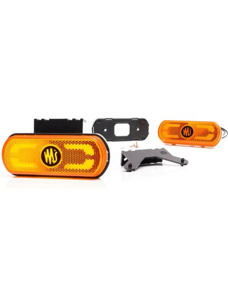 Galibo Lateral LED Was con intermitente Y Catadioptrico y luz de contorno inferior con Soporte 12V-24V SM1 IA 02 W240 | LeonLeds