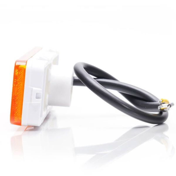 Jauge latérale rectangulaire à LED avec clignotants et réflecteur avec support 12V-24V SM1 IA 5 W254 | LéonLeds