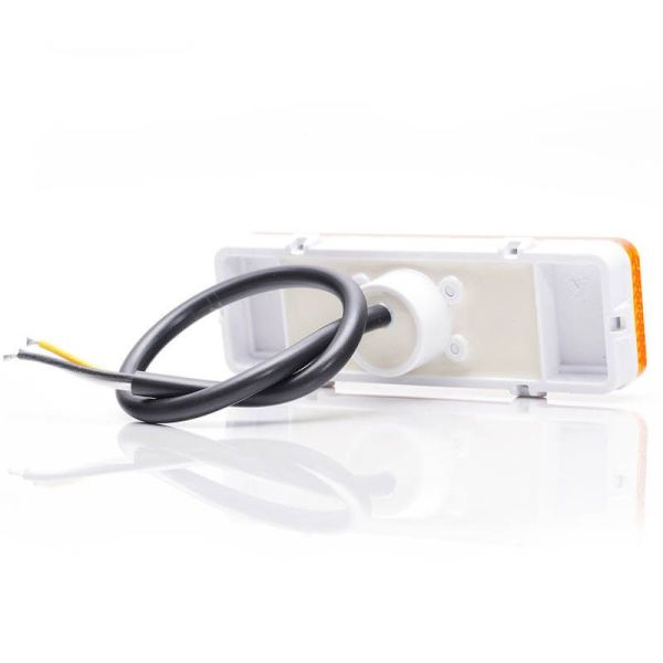 Jauge latérale rectangulaire à LED avec clignotants et réflecteur avec support 12V-24V SM1 IA 5 W254 | LéonLeds