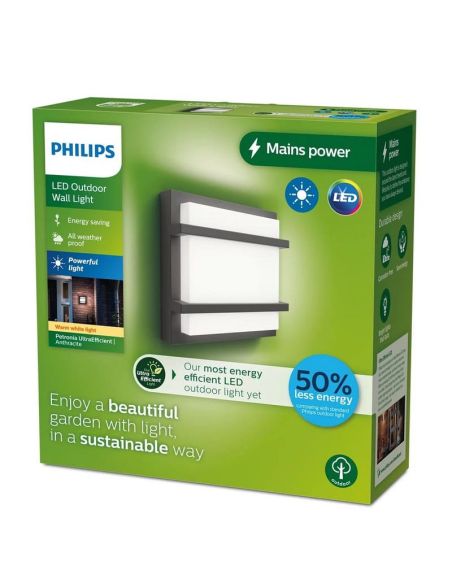PETRONIA Candeeiro de parede LED 3,8W 2700K IP44 Ultra Eficiente | LeonLeds