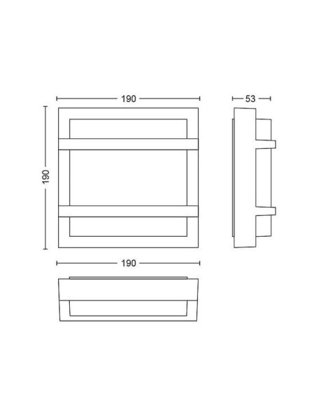 PETRONIA Candeeiro de parede LED 3,8W 2700K IP44 Ultra Eficiente | LeonLeds