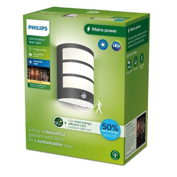 Aplique LED exterior PYTHON sensor movimiento Ultra Eficiente | LeonLeds