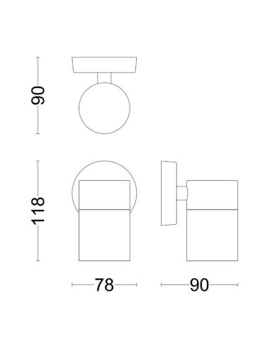 Applique murale d'extérieur LED moderne KYLIS non incluse IP44 | LéonLeds