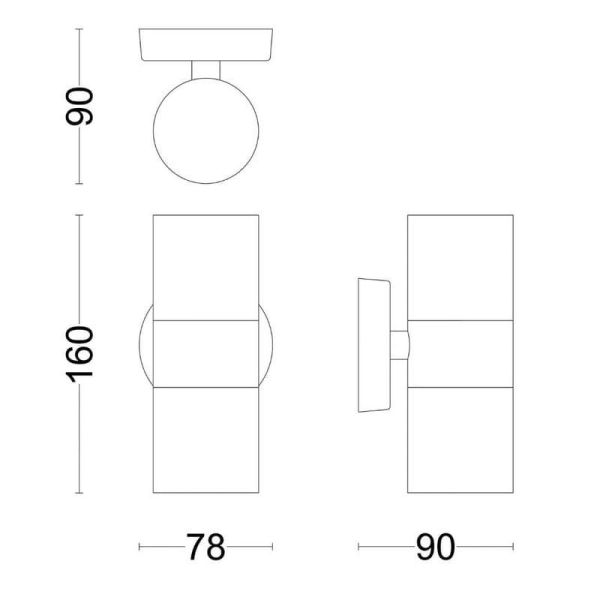 Aplique exterior KYLIS LED no incluida IP44 | LeonLeds