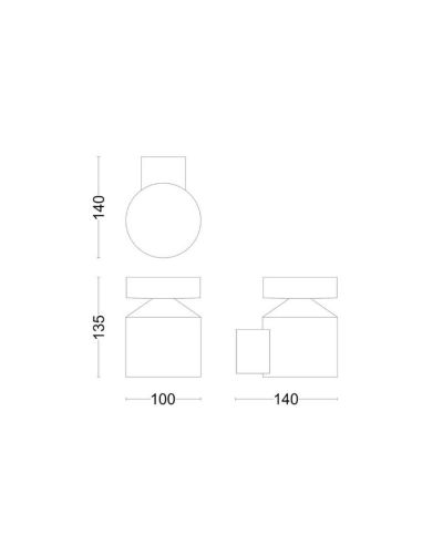 Aplique LED exterior LAVEN 6W 2700K IP44 | LeonLeds