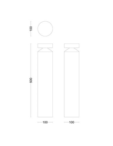 Baliza LED exterior LAVEN 50cm 6W Cálida 2700K IP44 | LeonLeds