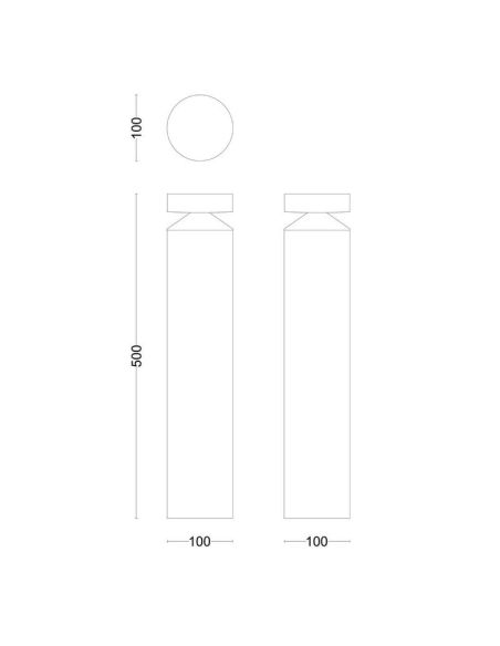 Baliza LED exterior LAVEN 50cm 6W Cálida 2700K IP44 | LeonLeds