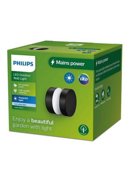 Applique murale LED ronde extérieure LAVEN 6W 4000K IP44 | LéonLeds