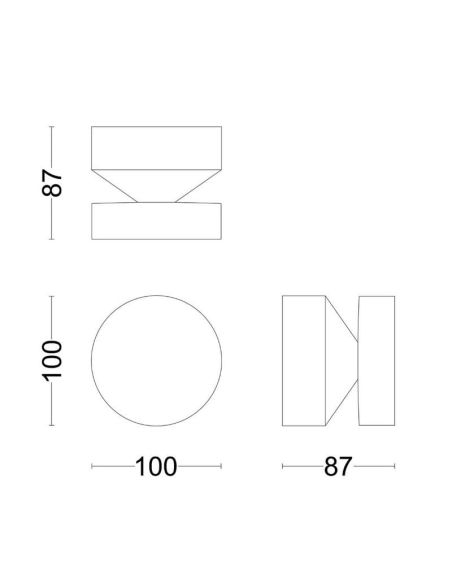 Applique murale LED ronde extérieure LAVEN 6W 4000K IP44 | LéonLeds