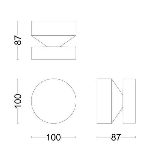 Applique murale LED ronde extérieure LAVEN 6W 4000K IP44 | LéonLeds