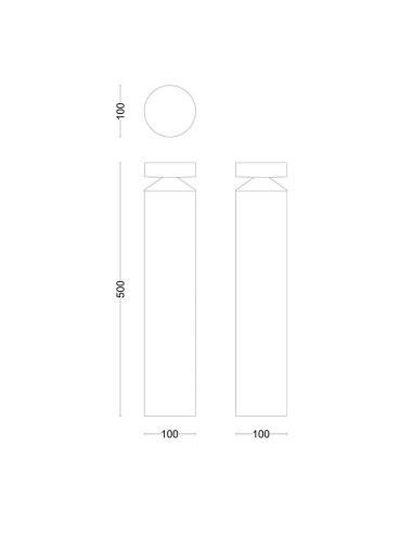LAVEN Poteau LED Extérieur 6W Chaud 4000K IP44 | LéonLeds